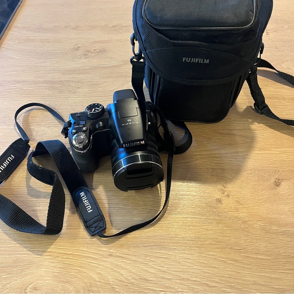 Fujifilm Black Digital Camera with Strap and Case